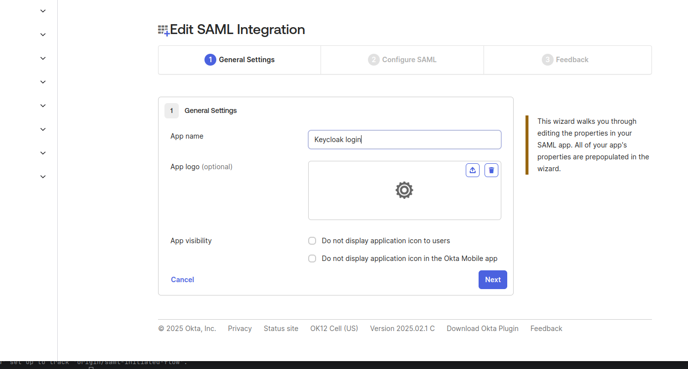 Okta Application Start